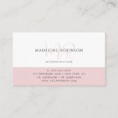 Moderne minimalistische Boho Bord Roze Script Visitekaartje (Achterkant)