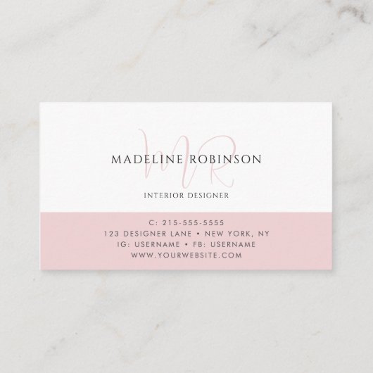 Moderne minimalistische Boho Bord Roze Script Visitekaartje (Achterkant)