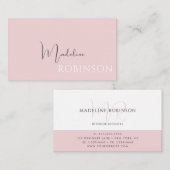 Moderne minimalistische Boho Bord Roze Script Visitekaartje (Voorkant / Achterkant)