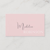 Moderne minimalistische Boho Bord Roze Script Visitekaartje (Voorkant)
