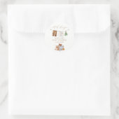 Moderne minimalistische Boho Boy kleding Baby show Ronde Sticker (Tas)