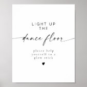 Moderne Minimalistische Boho Bruiloft Glow Stick Poster (Voorkant)