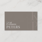 Moderne minimalistische Boho Dark Taupe Visitekaartje (Voorkant)