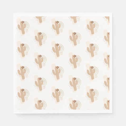 Moderne minimalistische Boho Desert Cactus Baby sh Servet (Voorkant)