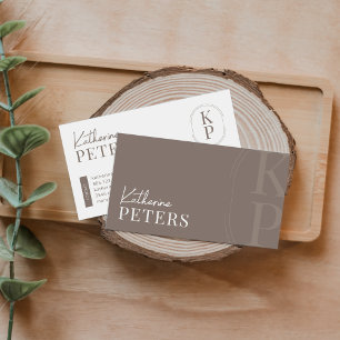 Moderne Minimalistische Boho Donkere Taupe Visitekaartje