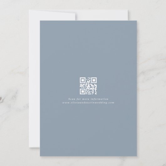 Moderne minimalistische Boho Dusty Blue QR code br Kaart (Achterkant)
