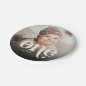 Moderne minimalistische Boho eerste verjaardag fot Papieren Bordje (Gekanteld)