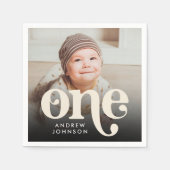 Moderne minimalistische Boho eerste verjaardag fot Servet (Voorkant)