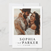 Moderne minimalistische Boho foto bruiloft Kaart (Voorkant)