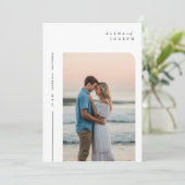 Moderne minimalistische Boho foto bruiloft Kaart (Staand voorkant)