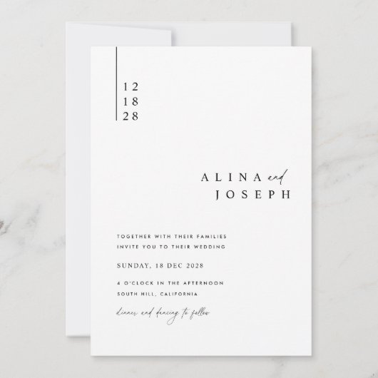 Moderne minimalistische Boho foto bruiloft Kaart (Achterkant)