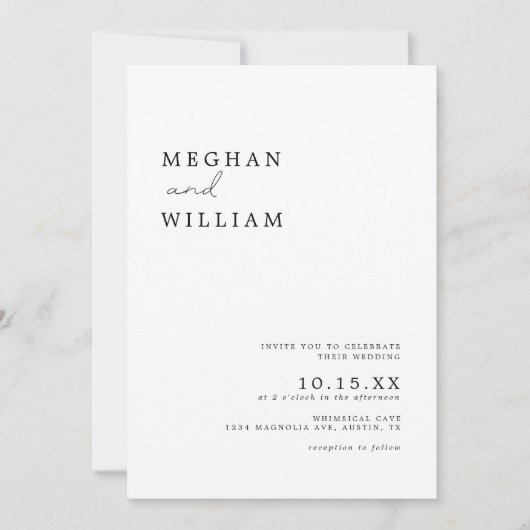 Moderne minimalistische Boho foto bruiloft Kaart (Voorkant)