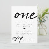 Moderne minimalistische Boho foto eerste verjaarda Kaart (Staand voorkant)