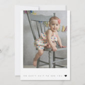 Moderne minimalistische Boho foto eerste verjaarda Kaart (Achterkant)