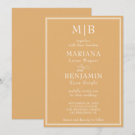 Moderne Minimalistische Boho Gele Trouw Kaart