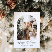 Moderne Minimalistische Boho Gelukkig Kerstmis Geb Kaart
