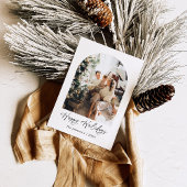 Moderne Minimalistische Boho Gelukkig Kerstmis Geb Kaart