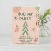 Moderne minimalistische boho leuke vakantie partij kaart (Staand voorkant)