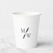 Moderne minimalistische Boho Monogram bruiloft Papieren Bekers (Voorkant)