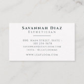 Moderne minimalistische Boho Monstera Bladgroen Wi Visitekaartje (Achterkant)