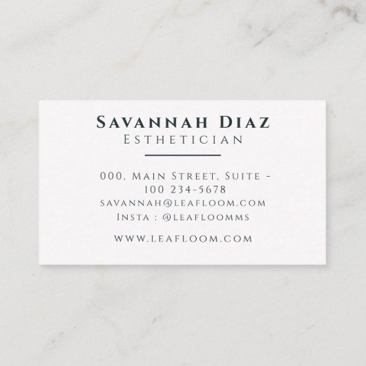 Moderne minimalistische Boho Monstera Bladgroen Wi Visitekaartje (Achterkant)