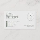 Moderne minimalistische Boho Olive Visitekaartje (Achterkant)