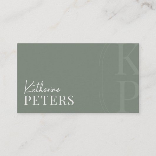 Moderne minimalistische Boho Olive Visitekaartje (Voorkant)