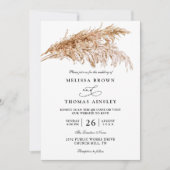 Moderne Minimalistische Boho Pampas QR Code Trouwe Kaart (Voorkant)
