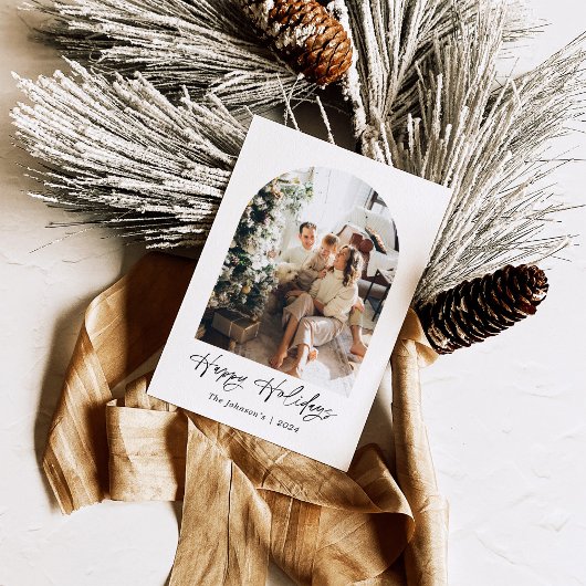 Moderne Minimalistische Boho Prettig Kerstfeest Ge Kaart