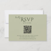 Moderne minimalistische Boho sage groene bruiloft RSVP Kaartje (Voorkant)