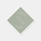 Moderne minimalistische Boho Sage Groene Bruiloft Servet (Hoek)