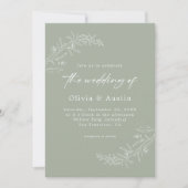 Moderne minimalistische Boho Sage Groene QR Code B Kaart (Voorkant)