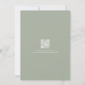 Moderne minimalistische Boho Sage Groene QR Code B Kaart (Achterkant)
