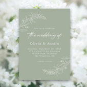 Moderne minimalistische Boho Sage Groene QR Code B Kaart