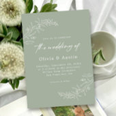 Moderne minimalistische Boho Sage Groene QR Code B Kaart