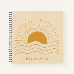 Moderne minimalistische Boho Sun Teacher waarderin Notitieboek