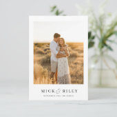 Moderne Minimalistische Boho Tekst en Foto Bruilof Save The Date (Staand voorkant)