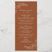 Moderne minimalistische Boho terracotta bruiloft d Menu (Voorkant)