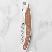 Moderne minimalistische Boho terracotta bruiloft g Kurkentrekker (Voorkant)