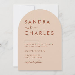 Moderne minimalistische Boho Terracotta bruiloft Kaart