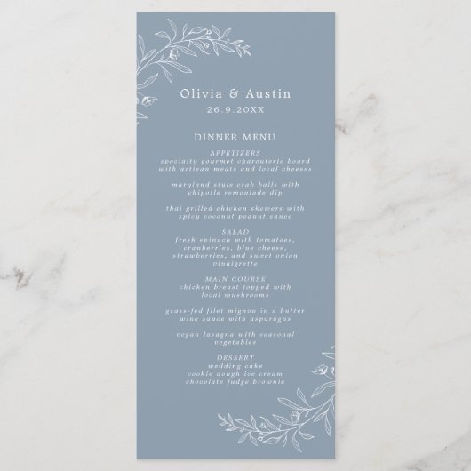 Moderne Minimalistische Boho Terracotta Bruiloft Menu (Voorkant)