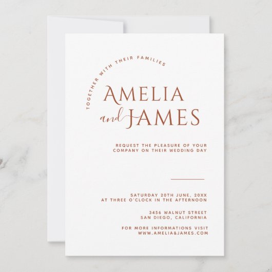 Moderne minimalistische Boho Terracotta foto Bruil Kaart (Voorkant)