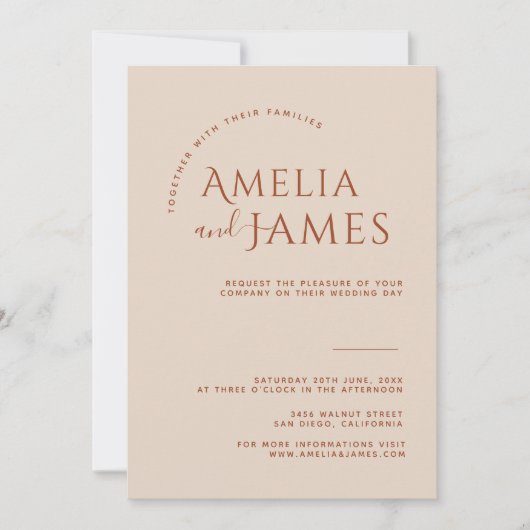 Moderne minimalistische Boho Terracotta foto Bruil Kaart (Voorkant)