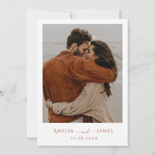 Moderne minimalistische Boho Terracotta foto Bruil Kaart (Achterkant)