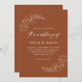 Moderne minimalistische Boho Terracotta QR Code We Kaart (Voorkant / Achterkant)