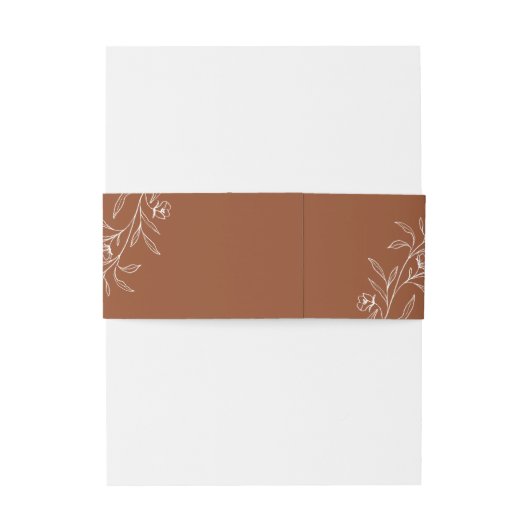 Moderne minimalistische Boho Terracotta Uitnodigingen Wikkel (Achterkant Voorbeeld)