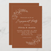 Moderne minimalistische Boho Terracotta Verlovings Kaart (Voorkant / Achterkant)