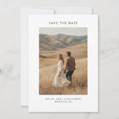 Moderne Minimalistische Boho Trouwfoto Save the Da Date (Voorkant)