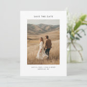 Moderne Minimalistische Boho Trouwfoto Save the Da Date (Staand voorkant)