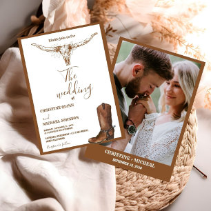 Moderne minimalistische Boho Westerne Cowboy bruil Kaart